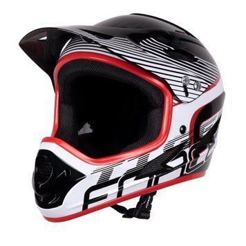 Шлем FORCE TIGER downhill. black-red-white S-M 902102 фото