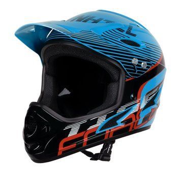 Шлем FORCE TIGER downhill. blue-blk-red S-M 902106 фото