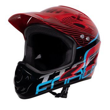 Шлем FORCE TIGER downhill. red-blk-blue S-M 902108 фото
